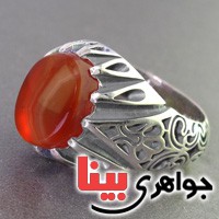 انگشتر عقیق یمنی اسلیمی مردانه _کد:16812