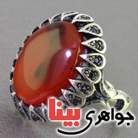 انگشتر عقیق یمنی درشت مردانه _کد:16813