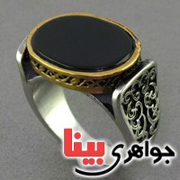 انگشتر عقیق سیاه (اونیکس) اسپرت مردانه _کد:16816