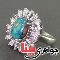 انگشتر فیروزه رودیوم زنانه عالی _کد:16830