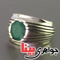 انگشتر زمرد خوشرنگ خاص مردانه _کد:2505