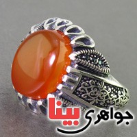 انگشتر عقیق یمنی درشت مردانه _کد:16836