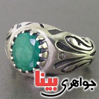 انگشتر زمرد مردانه درشت خوشرنگ _کد:2507
