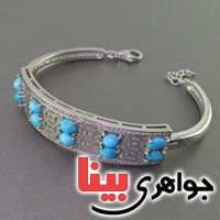 دستبند فیروزه نیشابوری عالی زنانه _کد:2509