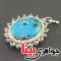 گردنبند فیروزه نیشابوری شجری زنانه دورجواهری عالی _کد:16855