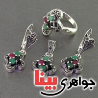 سرویس چند جواهر یاقوت و زمرد مارکازیتی هانگ  بسیار عالی