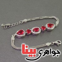 دستبند یاقوت سرخ رودیوم زنانه خوشرنگ _کد:16860
