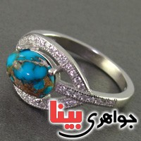 انگشتر فیروزه رودیوم زنانه عالی _کد:16875