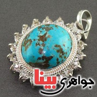 گردنبند فیروزه نیشابوری شجری زنانه دورجواهری عالی _کد:16878
