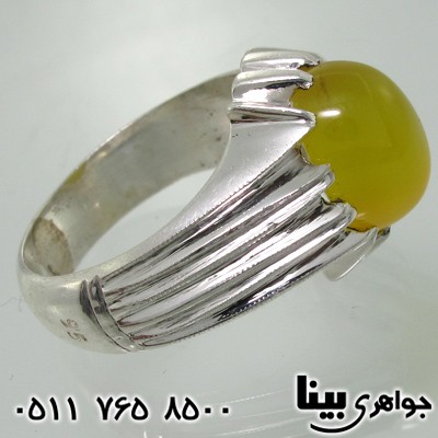 انگشتر عقیق شرف الشمس مردانه دست ساز