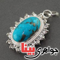 گردنبند فیروزه نیشابوری شجری دورجواهری عالی زنانه _کد:16913