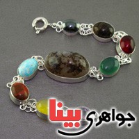 دستبند چند جواهر سنگ درمانی مدل سلجوقی _کد:2521