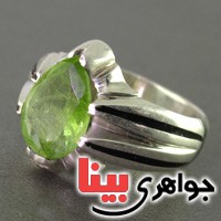 انگشتر زبرجد زلال مردانه _کد:16927