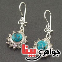 گوشواره فیروزه نیشابوری شجری زنانه دورجواهری _کد:16934