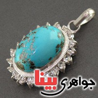 گردنبند فیروزه نیشابوری شجری دورجواهری عالی زنانه _کد:16935