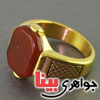 انگشتر عقیق قرمز مردانه _کد:16939