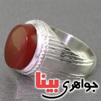 انگشتر عقیق یمنی خوشرنگ مردانه با حرز امام جواد _کد:2537
