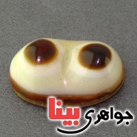 نگین انگشتر عقیق باباقوری سه پوسته دو کوهان خوشرنگ _کد:16973