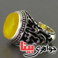 انگشتر عقیق شرف الشمس درشت مردانه بسیار عالی فاخر _کد:2543