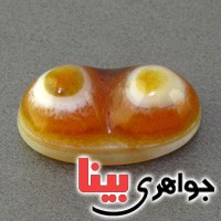 نگین انگشتر عقیق باباقوری سه پوسته دو کوهان خوشرنگ _کد:16985