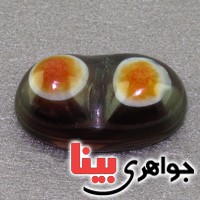 نگین انگشتر عقیق باباقوری سه پوسته دو کوهان خوشرنگ _کد:16989