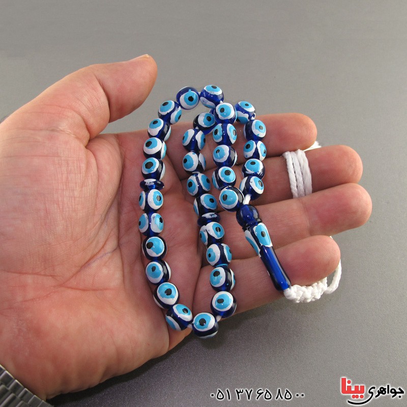 تسبیح رزین 33 دانه ای طرح چشم زخم  مناسب سوغات _کد:17009