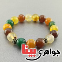 دستبند عقیق رنگی الوان مهره ای خوشرنگ _کد:17019