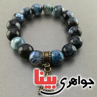 دستبند عقیق  زیبای خوش رنگ با تراش کروی _کد:17029