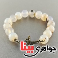 دستبند عقیق شجری مهره ای خوشرنگ مدل فروهر_کد:17032