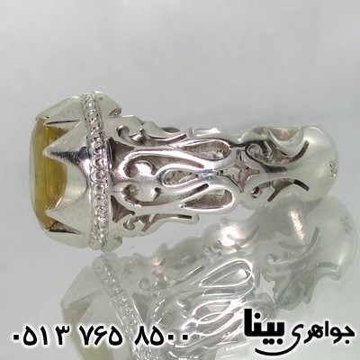 انگشتر یاقوت زرد شبکه کاری اسلیمی انگشتر یاقوت زرد شبکه کاری اسلیمی