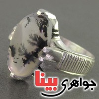 انگشتر عقیق شجری با نقش فوق زیبا و واضح منظره  _کد:17053