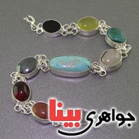 دستبند چند جواهر سنگ درمانی مدل سلجوقی _کد:17055