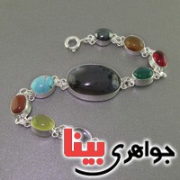 دستبند چند جواهر سنگ درمانی مدل سلجوقی _کد:17064