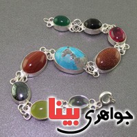 دستبند چند جواهر سلجوقی با خاصیت سنگ درمانی _کد:17077