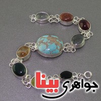 دستبند چند جواهر مدل سلجوقی با خاصیت سنگ درمانی _کد:17079