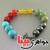 دستبند چند جواهر سنگ درمانی بسیار زیبا _کد:17117