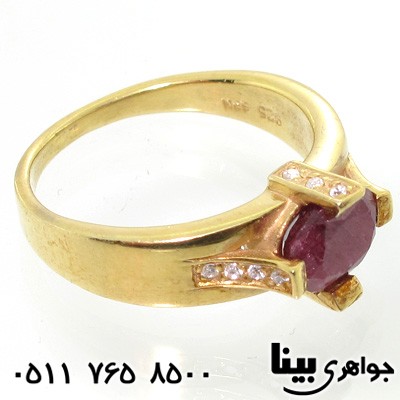 انگشتر یاقوت سرخ آب طلا 24 عیار