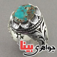 انگشتر فیروزه نیشابوری شجری مردانه قدیمی _کد:17135