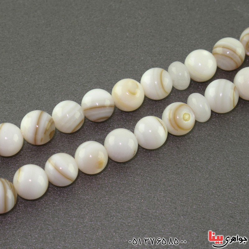 تسبیح صدف باباقوری 33 دانه گرد بسیار زیبا _کد:17152