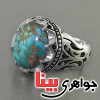 انگشتر فیروزه نیشابوری شجری مردانه قدیمی 