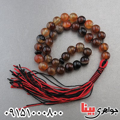 تسبیح عقیق سلیمانی 33 دانه ای درشت خوشرنگ  _کد:17167