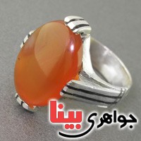 انگشتر عقیق یمنی خوشرنگ دست ساز مردانه  موکل دار