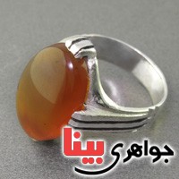 انگشتر عقیق یمنی خوشرنگ دست ساز مردانه موکل دار _کد:17227