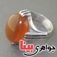 انگشتر عقیق یمنی دست ساز موکل دار مردانه _کد:17241