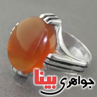 انگشتر عقیق یمنی موکل دار خوشرنگ دست ساز مردانه _کد:17265