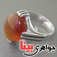 انگشتر عقیق یمنی رکاب دست ساز مردانه بسیار عالی
