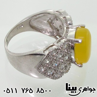 انگشتر عقیق زرد شرف الشمس درشت