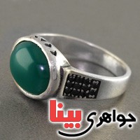 انگشتر عقیق سبز خوشرنگ و زیبا _کد:17319
