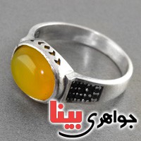 انگشتر عقیق شرف الشمس زیبا و خوشرنگ _کد:17324