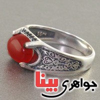 انگشتر عقیق قرمز اسلیمی بسیار زیبا _کد:17328